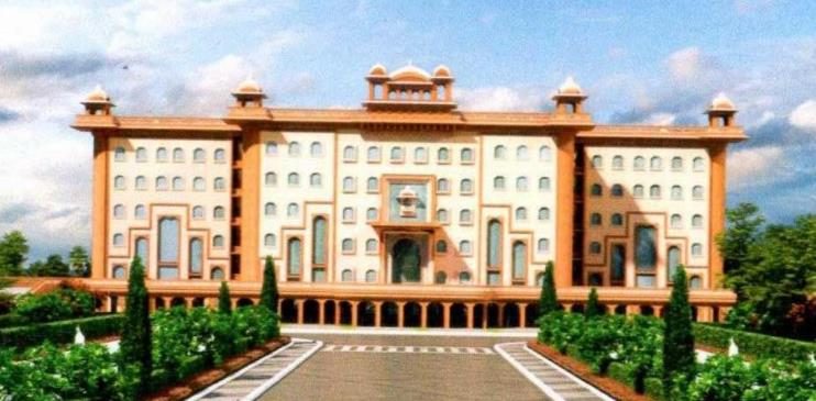 Front elevation of the proposed hospital block